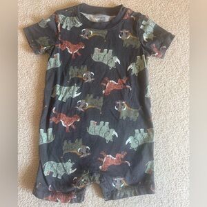 Carter's Gray Animal Print Romper